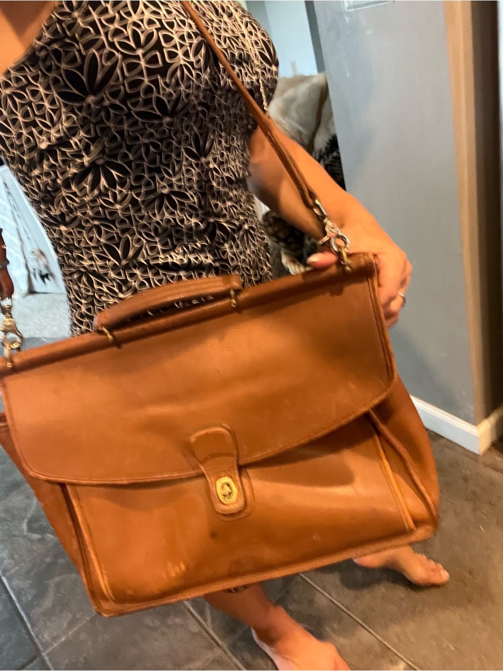 Coach Large Leather Metropolitan brief bag in Tan Cognac - Picture 11 of 11
